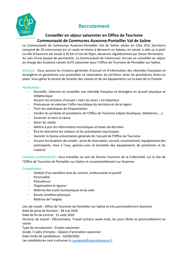 texte recrutement ot