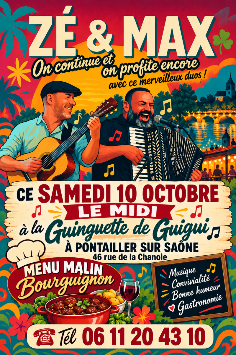 1 chanteur accordéoniste et 1 guitariste