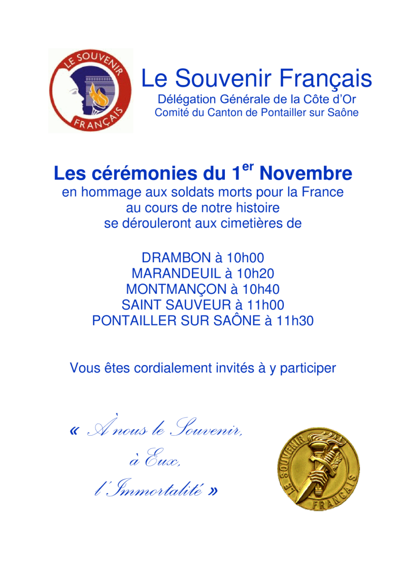 cérémonie 1er novembre