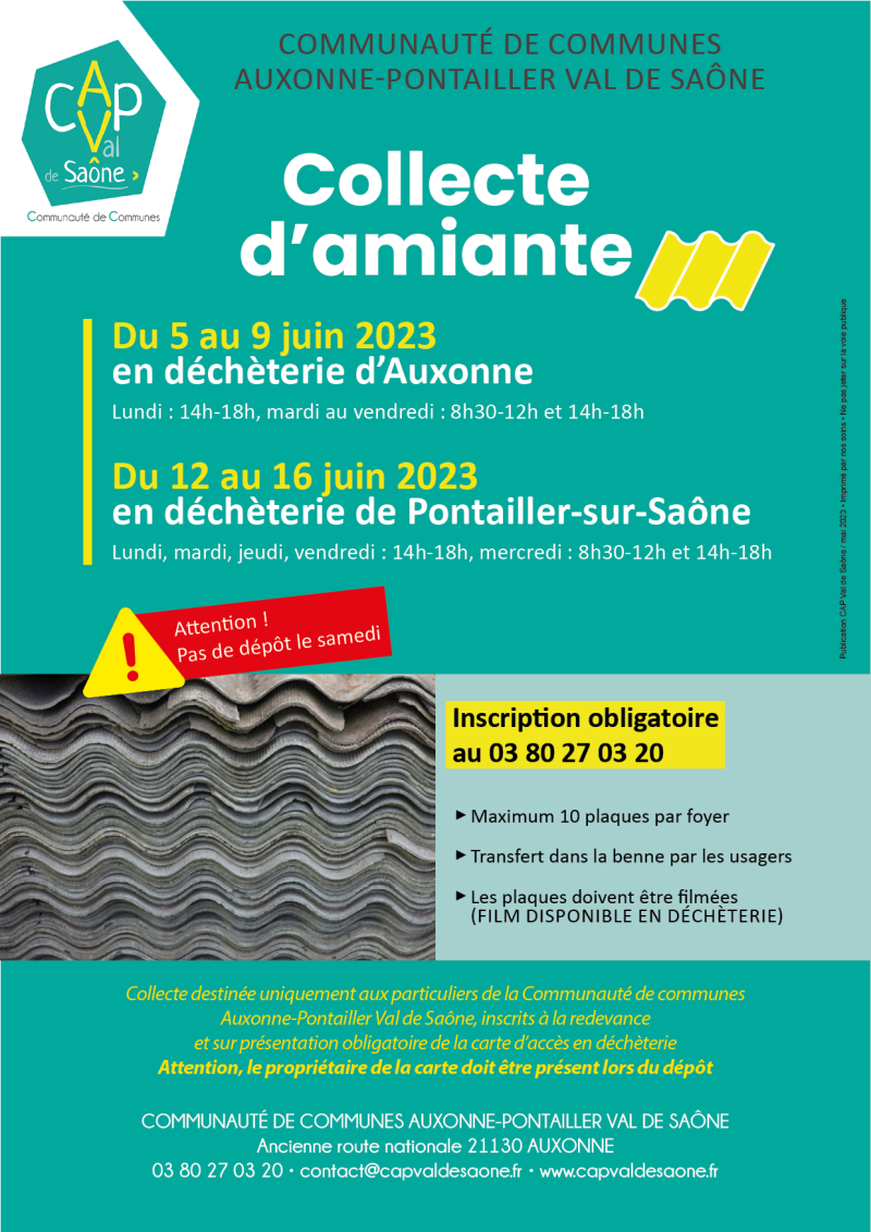 affiche collecte d'amiante