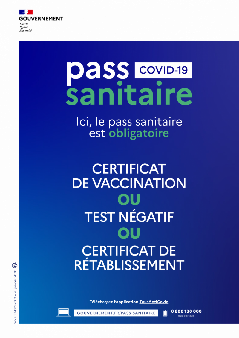 pass sanitaire obligatoire