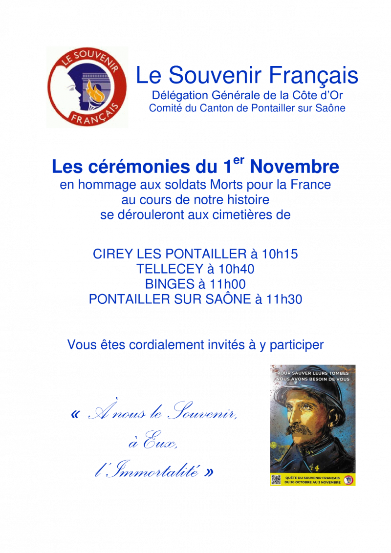 cérémonies du 01/11