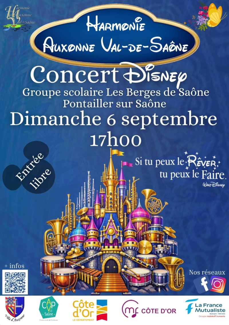 château Disney en instruments de musique